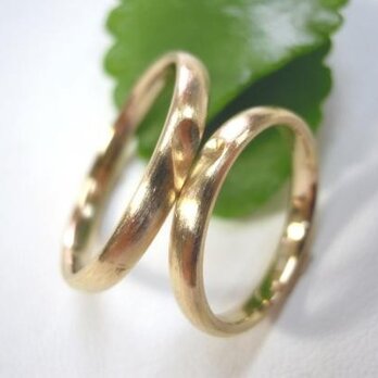 結婚指輪☆ゴールド製　荒仕上げ　甲丸　かわいいハートの画像