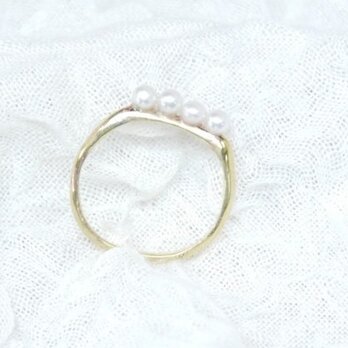 ★再販★simple pearl ring（淡水*4）の画像