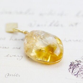 K14gf◆夕空に浮かぶ虹　シトリン ペンダント