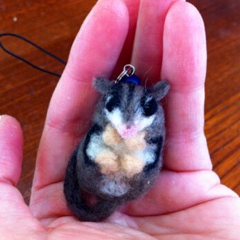 羊毛フェルト　フクロモモンガ　親子 羊毛フェルト フクロモモンガ 親子