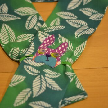 手ぬぐいスヌード（人間用）夏庭グリーン