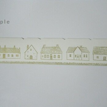 メッセージカード〈田園の家－2（gold）〉の画像