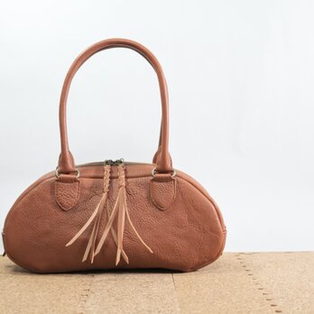 レザー ミニボストン / ブラウン　