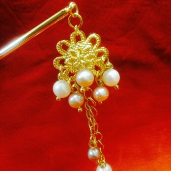 お値下げ！本真珠と淡水パールのかんざし