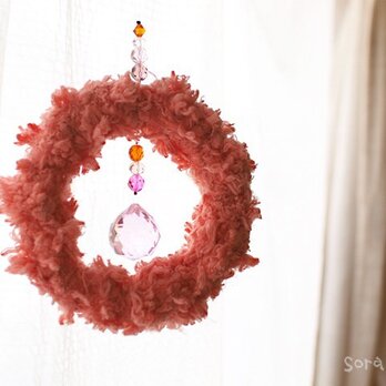 サンキャッチャー「糸の輪」01 ピンクの画像