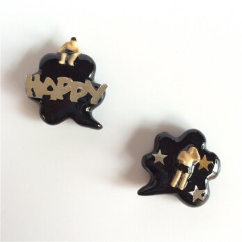happy people pierced earrings#01の画像