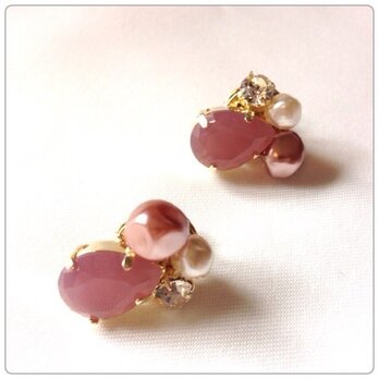 Pinkのビジューピアス♡の画像