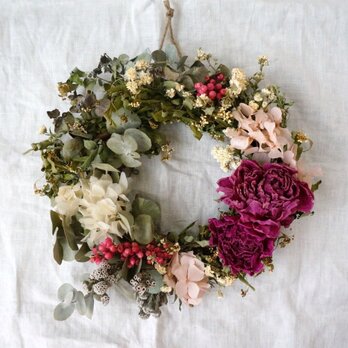 芍薬　紫陽花　green　wreathの画像