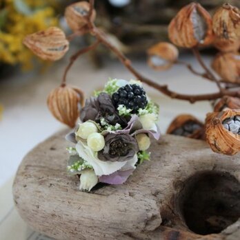 スモーキーな色目の片耳ピアス（フェイク）