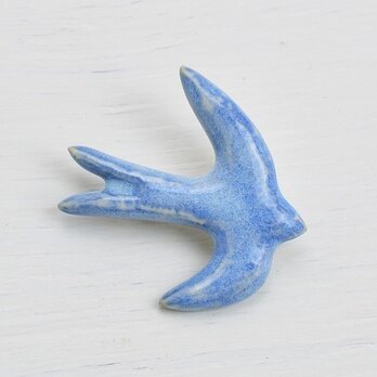 青い鳥・B ／ブローチ［陶器］の画像