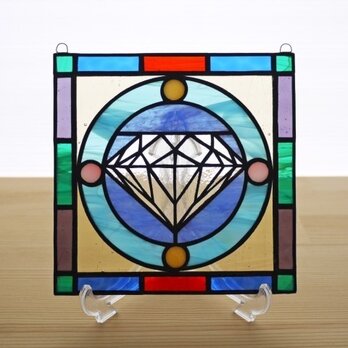 ステンドグラス ミニパネル ダイヤモンド 15cmの画像