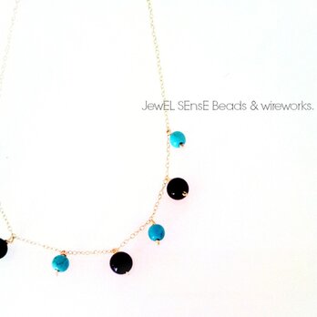turquoise × onyx necklaceの画像