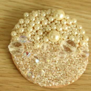 パール×スワロフスキー　キラキラブローチ