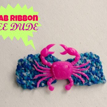 crab ribbon pin broach (blue)の画像