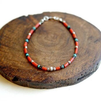 イタリアンコーラル/カレンシルバーブレスレット 292