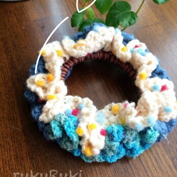 水玉コットンシュシュ＊ ラムネ