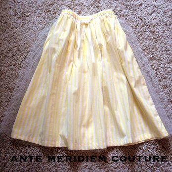 チュールスカート stripe yellowの画像