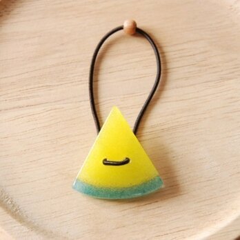 スイカボタンの髪飾り　黄