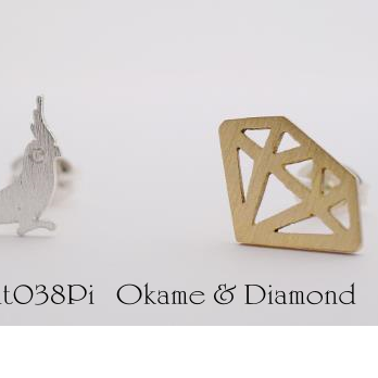 Okame & Diamond ピアス【adamant】の画像