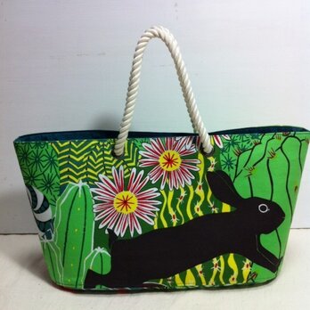 oval bottom bag - usagi greenの画像