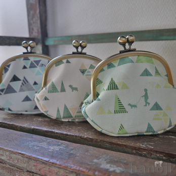 がまぐちポーチ－森の時間