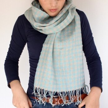 ［SALE20%OFF］手織りのリネン＆シルクストール（ブルー）