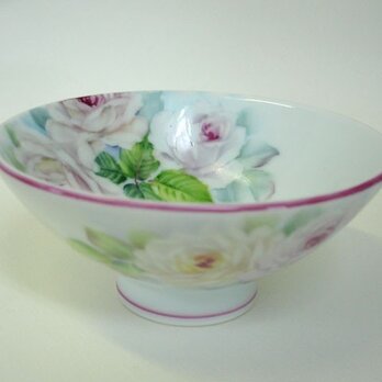 薔薇のお茶碗内側3輪（S）ピンクの画像