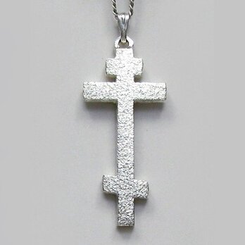 ロシア正教のクロス（八端十字架）　梨地光沢仕上げの縦長のロシア十字架　rc23　好評ですの画像