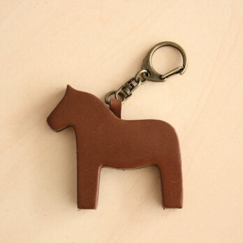 レザーホースキーホルダー　ブラウン