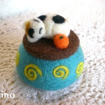 羊毛フェルト こたつ猫ピンクッション（ご予約品）