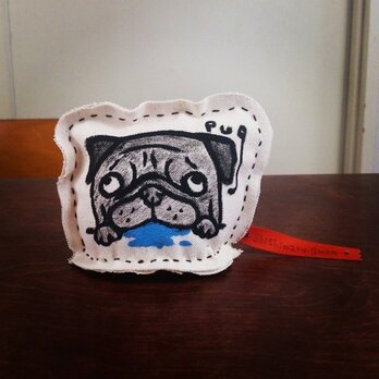 ＊パグ＊ミニクッション＊よだれ＊ブラック＊