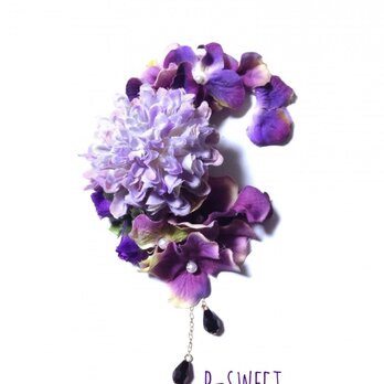 紫陽花とマムのイヤーフックE (パープル)右耳用の画像
