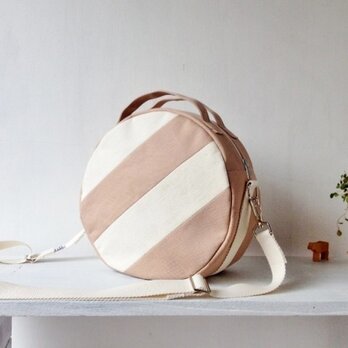 DOTLINE BAG | PINKBEIGE×KINARI 帆布ラウンド2WAY切替ボーダーショルダー