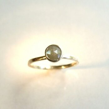 天然ダイアモンドの指輪(シルバーグリーン)の画像