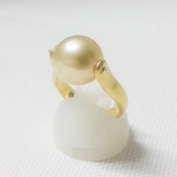 南洋真珠シルバーリング(ゴールド色)