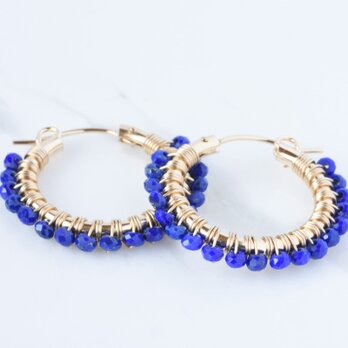 [PE] Lapis lazuli《M》Basic Hoop Pierced Earring