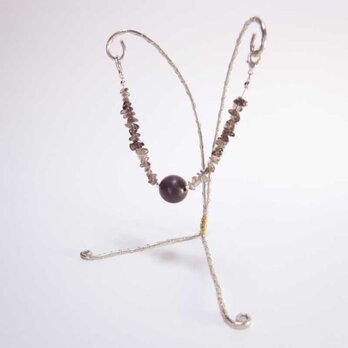 マグネット式羽織紐（スモーキークォーツ）の画像