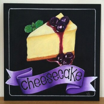 チョークアート チーズケーキの画像