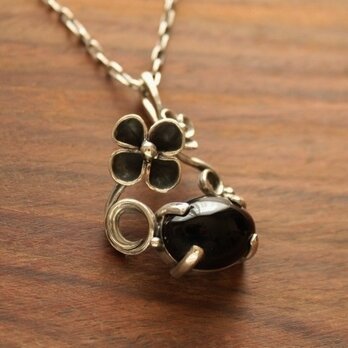 SILVER  野の花 ロングネックレス 【onyx】