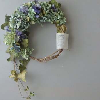 紫陽花とヘデラのwreth . blue