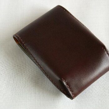 手染め手縫い革の小さいお財布　Pocketの画像