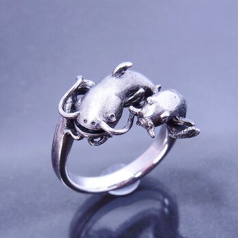 ナマズとドジョウのリング/シルバーリング/silver925の画像