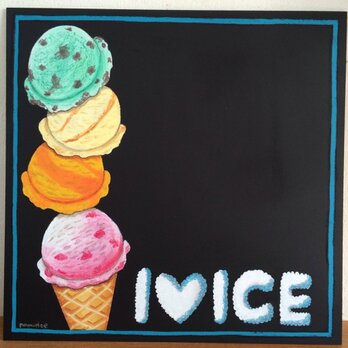 チョークアート アイスクリームの画像