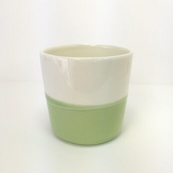 Meoto cup / medium (White/green)の画像