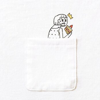 半袖ポケット付Tシャツ『隠れショートケーキ』メンズ レディース