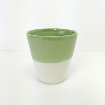 Meoto cup / small (White/green)の画像