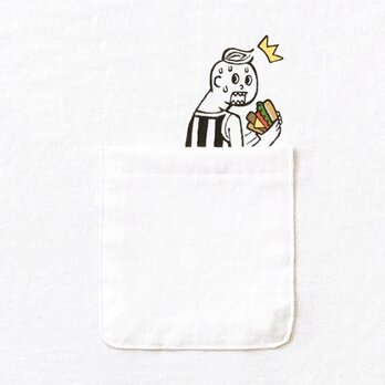 半袖ポケット付Tシャツ『隠れハンバーガー』メンズ レディースの画像