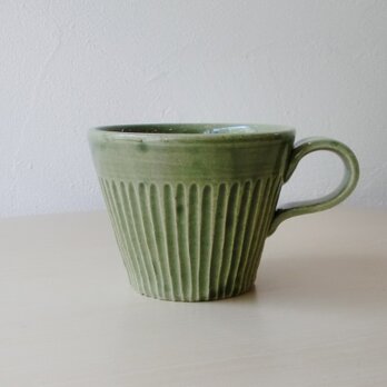緑のマグカップの画像