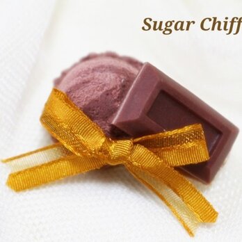 【送料無料】チョコレートとショコラアイスのブローチ♡の画像