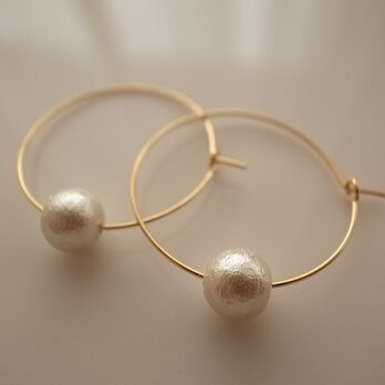 ＊再販＊ cotton pearl hoop earringsの画像